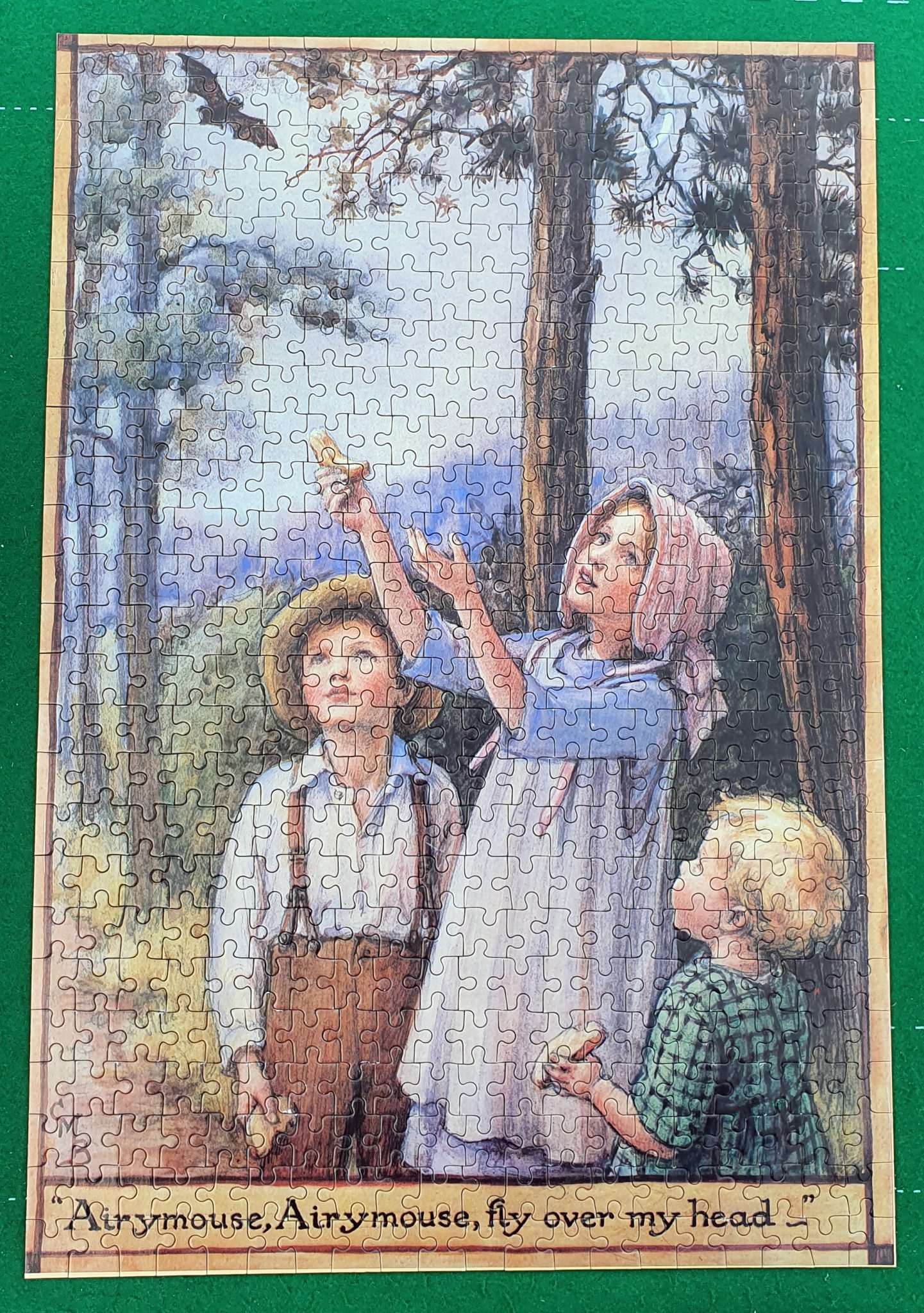 Image of the puzzle 500, Rainbow Designs, Airymouse, Airymouse Fly over my Head, Complete, Picture of the puzzle