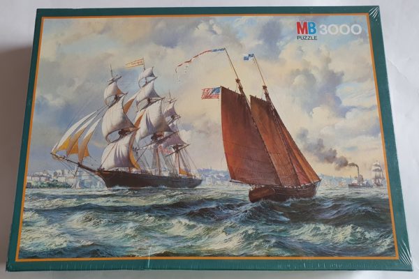 Image of the puzzle 3000, MB, The Golden West, by Roy Cross. Picture of the box.