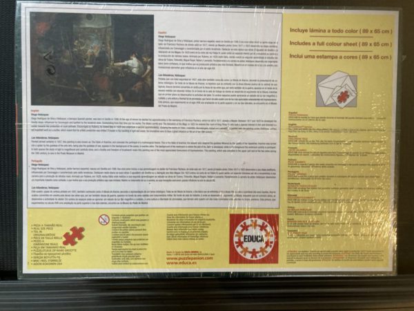 Imaga of the puzzle 10000, Educa, Las Hilanderas, Diego Velázquez, Factory Sealed, Detail of the back