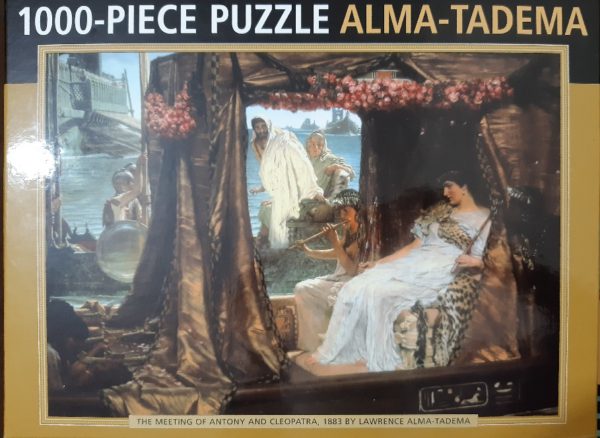 Image of the puzzle 1000, Peony Press, The Meeting of Antony and Cleopatra, by Alma-Tadema, Complete, Picture of the box