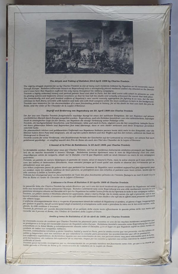 Image of the puzzle 5000, Falcon, The Attack and taking of Ratisbon, Charles ThƩvenin.. Picture of the back.