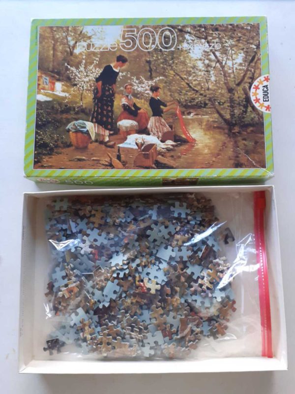 Image of the puzzle 500, Educa, The Washerwomen, Joaquim Vayreda, Complete, Picture of the contents