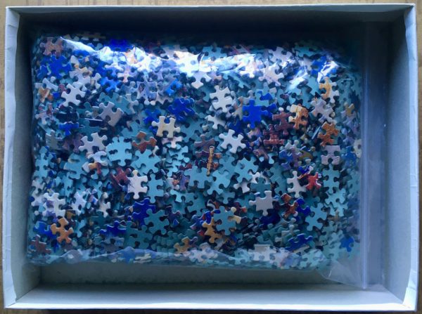 Image of the puzzle 3000, MB, A Day in the Snow, John Haskins, Complete, Picture of the bag