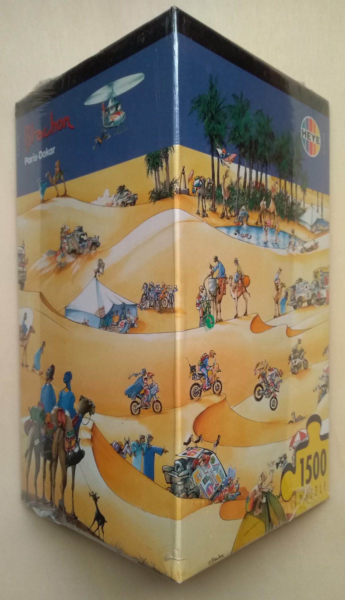 1500, Heye, Paris-Dakar, Roger Blachon, Factory Sealed, Listed by ZH_pt Image of the puzzle 1500, Heye, Paris-Dakar, Roger Blachon, Factory Sealed, Picture of the box