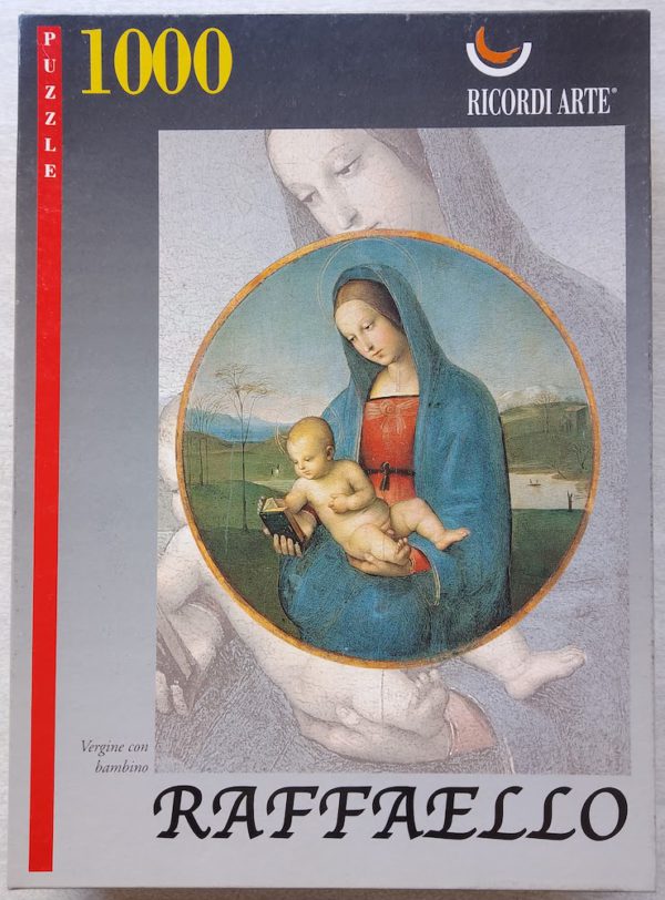 Image of the puzzle 1000, Ricordi, Madonna and Child, by Raphael, Sealed Bag, Picture of the box