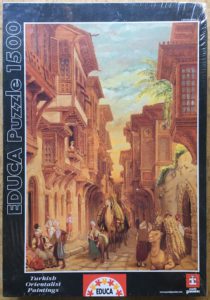 Image of the puzzle 1500, Educa, A Street in Smyrna, Thomas Allom, Factory Sealed, Picture of the box