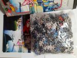Image of the puzzle 1000, Heye, Merry Christmas, Roger Blachon. Picture of the bag with pieces puzzle.