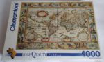 Image of the puzzle 4000, Clementoni, World Map, Pieter van den Keere. Picture of the box.
