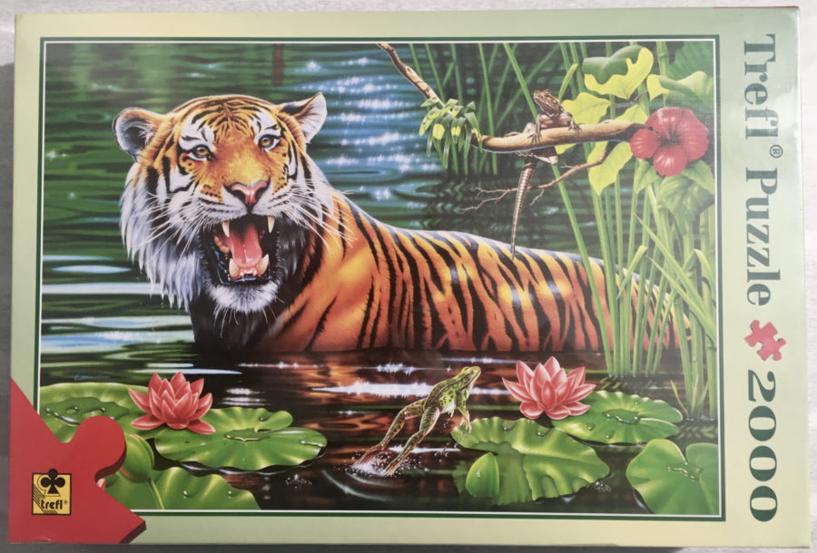 2000, Trefl, Tiger in the Water, Factory Sealed Image of the puzzle 2000, Trefl, Tiger in the Water, Factory Sealed