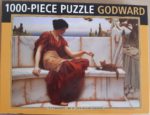 Image of the puzzle 1000, Peony Press, The Favorite, John William Godward. Picture of the box.