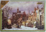 Image of the puzzle 2000, Falcon, A Dutch Street - Winter, Willem Koekkoek.. Picture of the box.