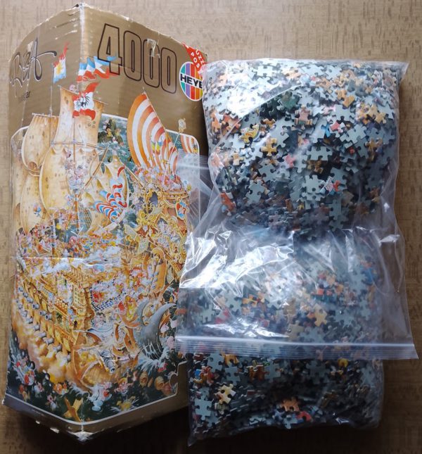 Image of the puzzle 4000, Heye, Trafalgar, by Michael Ryba, Incomplete, Picture of the bag