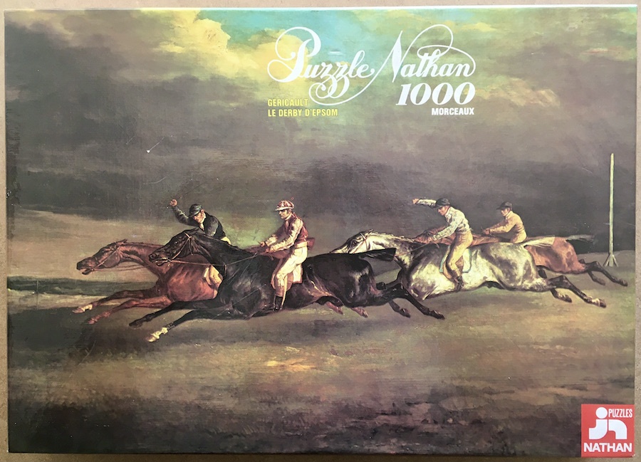 1000, Nathan, The Epsom Derby, Théodore Géricault , Complete, 2020-08-29 Image of the puzzle 1000, Nathan, The Epsom Derby, Théodore Géricault , Complete, Picture of the box