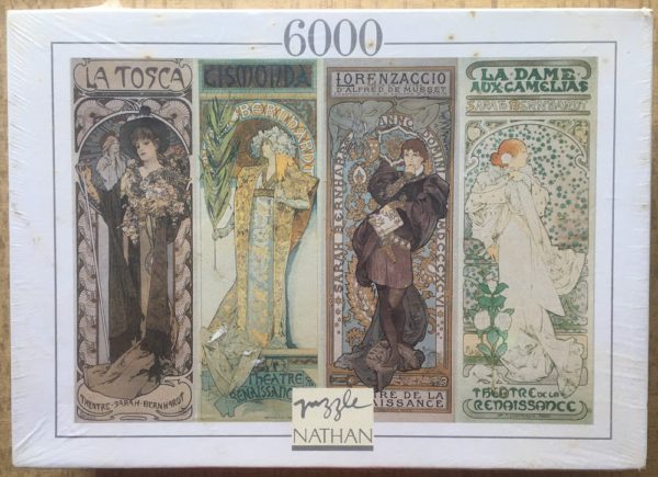 Image of the puzzle 6000, Nathan, A Night at the Theater, by Alphonse Mucha, Factory Sealed, Picture of the box