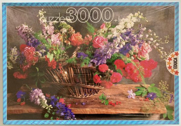 Image of the puzzle 3000, Educa, Basket with Flowers, Factory Sealed, Picture of the box
