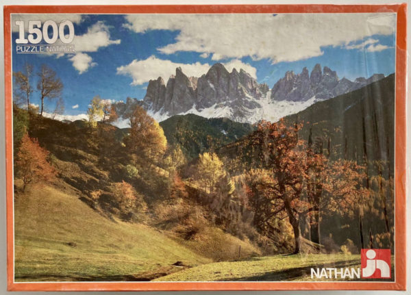 Image of the puzzle 1500, Nathan, Clouds on the Mountain, Factory Sealed, Picture of the box