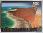 Image of the puzzle 1000, Königspuzzle, Edge of the World, Jacek Yerka. Picture of the box.