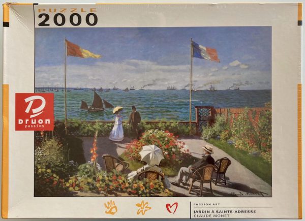 Image of the puzzle 2000, Druon, Terrace at Sainte-Adresse, by Claude Monet, Factory Sealed, Picture of the box