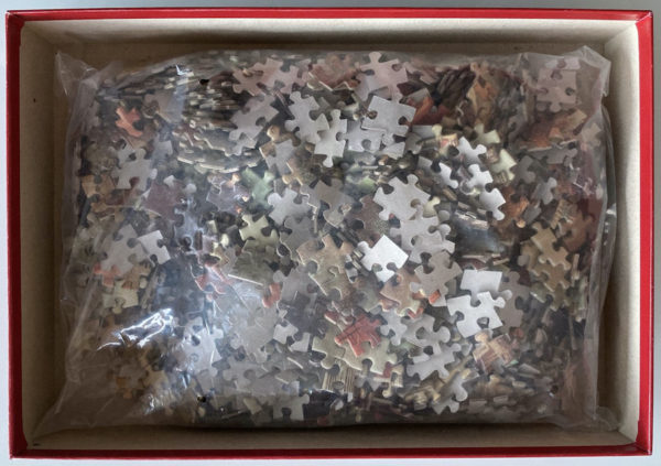 Image of the puzzle 1000, Ricordi, The Tower of Babel, Pieter Brueghel the Younger, Sealed Bag, Picture of the bag