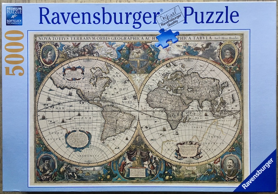 5000, Ravensburger, Antique World Map, Hondius - Rare Puzzles