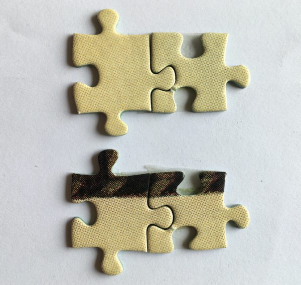 Image of the puzzle 1200, Hema, Cheese Market with the Weigh House in Enkhuizen, by Cornelis Springer, Detail of the pieces