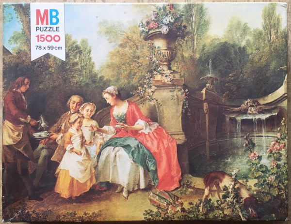 Image of the puzzle 1500, MB, In the Garden, Nicolas Lancret, Incomplete, Picture of the box