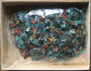 Image of the puzzle 1500, MB, In the Garden, Nicolas Lancret, Incomplete, Picture of the bag