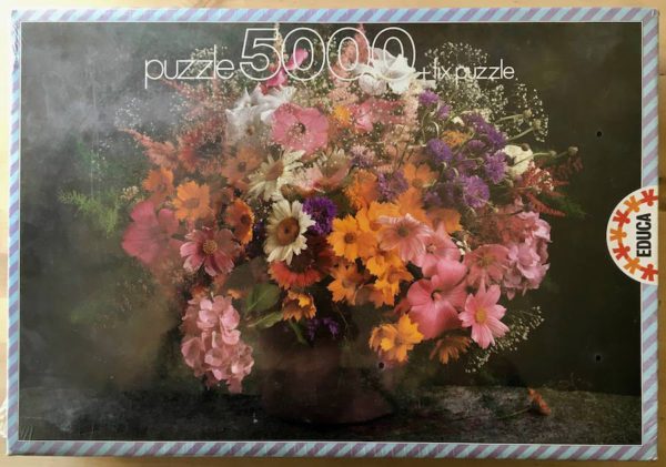 Image of the puzzle 5000, Educa, Summer Flowers, Factory Sealed, Picture of the box