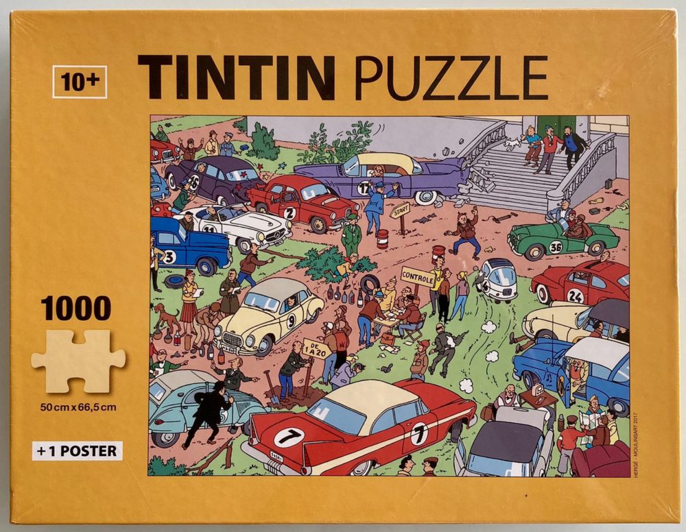 1000, Moulinsart, Car Rally, Hergé, Factory Sealed, 2021-03-18 Image of the puzzle 1000, Moulinsart, Car Rally, Hergé, Factory Sealed