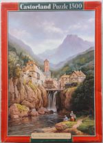 Image of the puzzle 1500, Castorland, Vue de Kanderstein, Tyrol, Charles Kuwasseg, Sealed Bag, Picture of the box