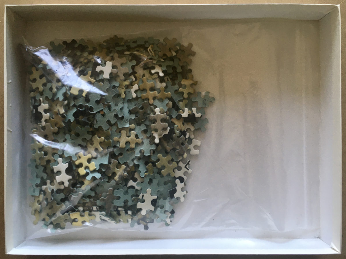 Image of the puzzle 500, Waddingtons, Cheltenham Flyer, Terence Cuneo, Complete, Picture of the bag