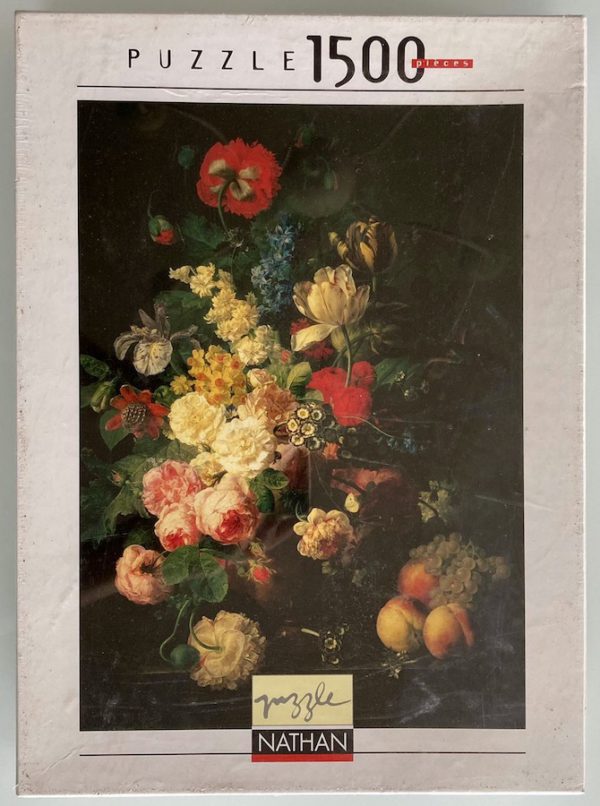 Image of the puzzle 1500, Nathan, Vase of Flowers, Grapes and Peaches, by Jan Frans van Dael, Factory Sealed