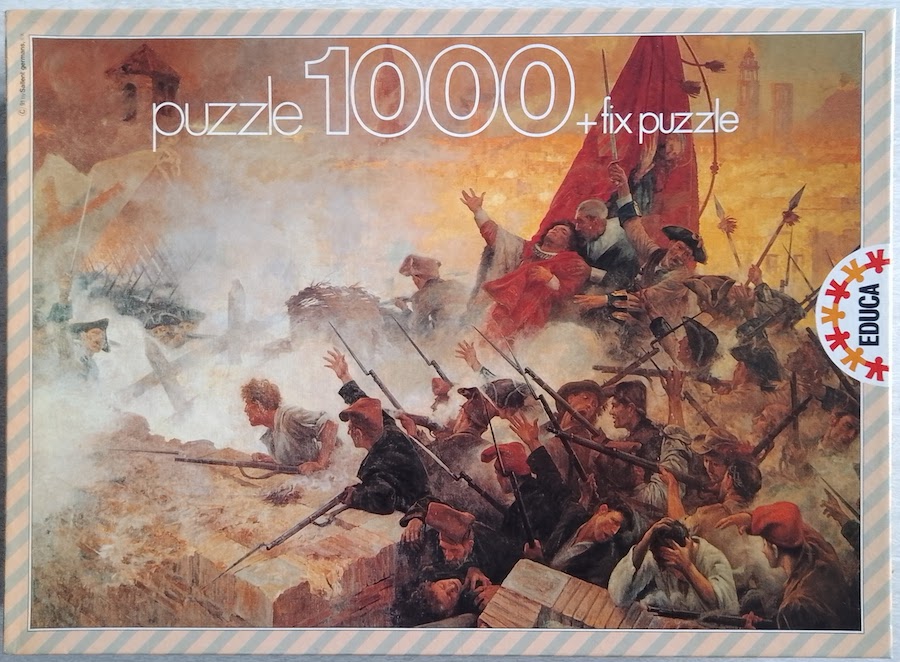 1000, Educa, 11 de Septiembre de 1714, Antonio Estruch, Sealed Bag, 2022-08-25 Image of the puzzle 1000, Educa, 11 de Septiembre de 1714, Antonio Estruch. Sealed Bag, Picture of the box