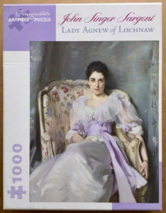 Image of the puzzle 1000, Pomegranate, Lady Agnew of Lochnaw, by John Singer Sargent, Complete, Picture of the box
