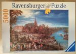 Image of the puzzle 5000, Ravensburger, A Village on the River, Jan Brueghel, Sealed Bag, Picture of the box