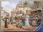 Image of the puzzle 1500, Ravensburger, French Flower Market, Alfred Illman Glendening, Complete, Picture of the box