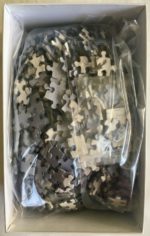 Image of the puzzle 1000, Puzzelman, Three Worlds, Maurits Cornelis Escher, Complete, Picture of the bag