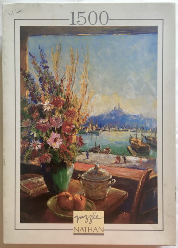 Image of the puzzle 1500, Nathan, Mediterranean Flowers, Fernand Portal Pelissier, Complete, Picture of the box