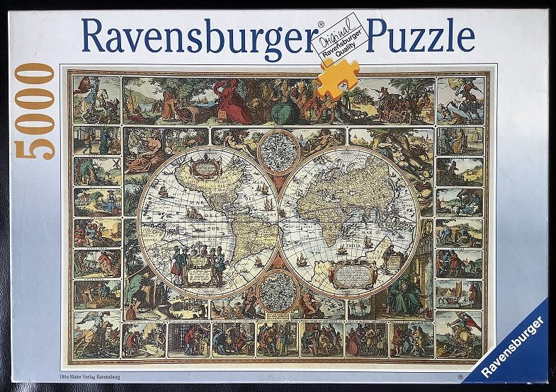 Ravensburger 174119 Antique World Map 5000 st puzzel Original, Landkaarten 