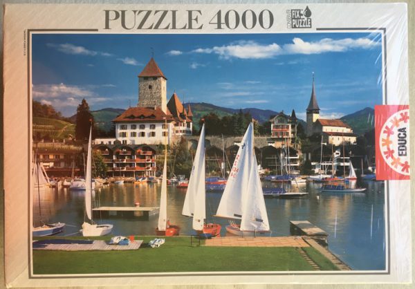 Image of the puzzle 4000, Educa, Spiez Castle, Switzerland, Factory Sealed, Picture of the box