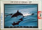 Image of the puzzle 1500, Educa, Dolphins, Save the World, by Scott Sinclair, Sealed Bag, Picture of the box