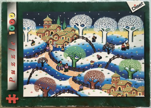 Image of the puzzle 1000, Diset, The Snowfall, Juan Sánchez, Sealed Bag, Picture of the box