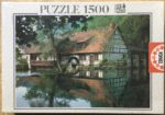 Image of the puzzle 1500, Educa, Landscape with Waterwheel, Germany, Factory Sealed, Picture of the box
