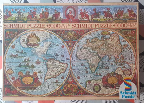 Image of the puzzle 6000, Schmidt, Historic Map of the World, Willem Blaeu, Sealed Bag, Picture of the box
