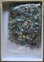 Image of the puzzle 1000, Jumbo, Cars in the Make, Jan van Haasteren, Complete, Picture of the bag