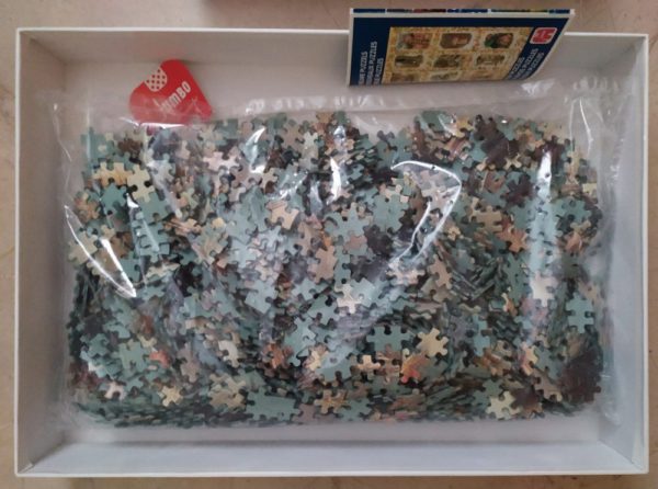 Image of the puzzle 2000, Jumbo, The Battle of Gibraltar, by Cornelis Claesz van Wieringen, Sealed Bag, Picture of the bag