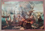 Image of the puzzle 2000, Jumbo, The Battle of Gibraltar, by Cornelis Claesz van Wieringen, Sealed Bag, Picture of the box