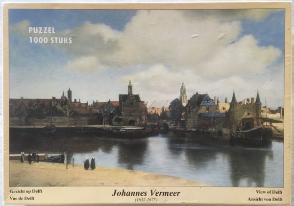 Image of the puzzle 1000, Mauritshuis, View of Delft, Johannes Vermeer, Sealed Bag, Picture of the box