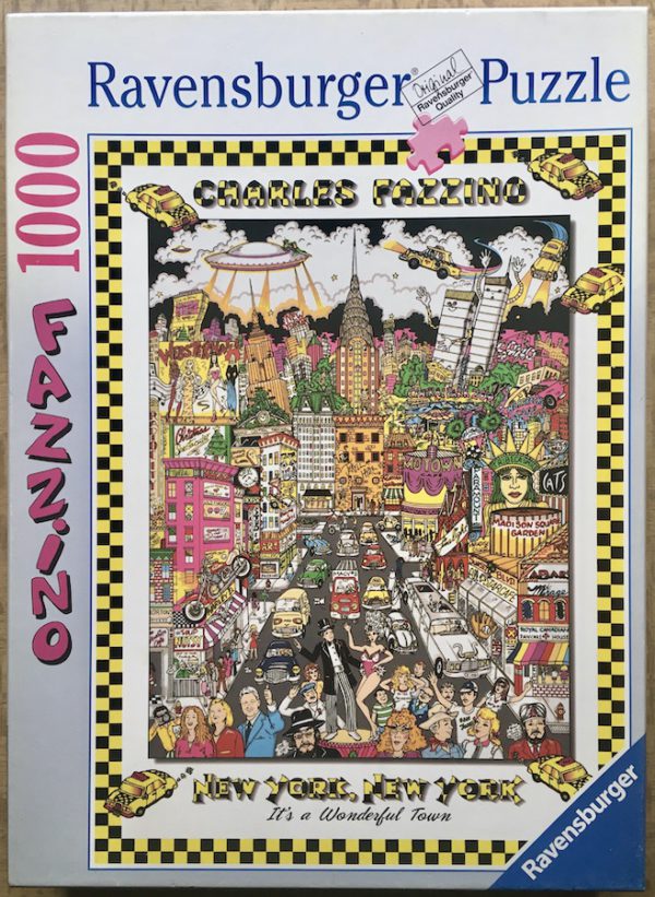 Image of the puzzle 1000, Ravensburger, Wonderful New York, Charles Fazzino, Complete, Picture of the box