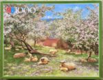 Image of the puzzle 1000, MB, Apple Blossoms, William Biscombe Gardner, Complete, Picture of the box